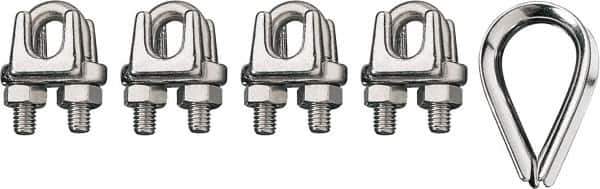 Ronstan - 3/4" Wire Rope Thimble Clip Kit - 316 Stainless Steel, Electropolished - Exact Tool & Supply