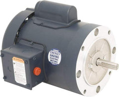 Leeson - 1/3 Max hp, 1,500 Max RPM, Electric AC DC Motor - 110/220 V Input, Single Phase, 56C Frame, 5/8" Shaft Diam, C-Face Mount, TEFC Enclosure - Exact Tool & Supply