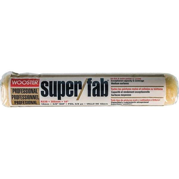 Wooster Brush - 3/8" Nap, 14" Wide Paint Roller - Medium Texture, Synthetic Knit - Exact Tool & Supply