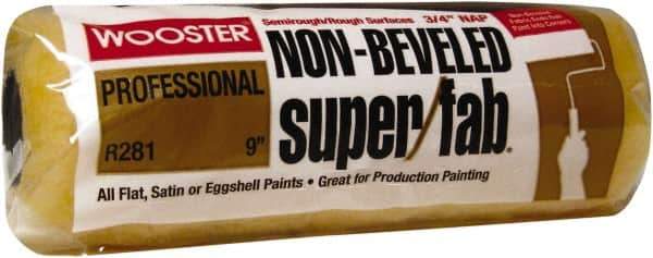 Wooster Brush - 3/4" Nap, 9" Wide Paint Roller - Semi-Rough to Rough Texture, Synthetic Knit - Exact Tool & Supply