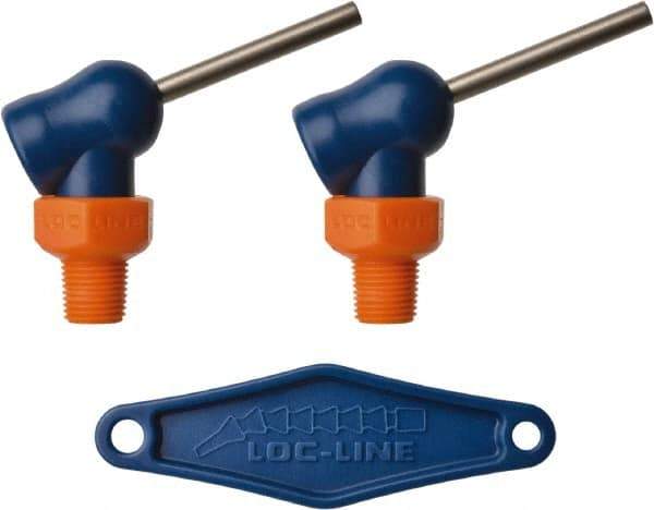Loc-Line - 1/8" Hose Inside Diam, High-Pressure Coolant Hose Nozzle - NPT, for Use with Loc-Line Modular Hose System, 2 Pieces - Exact Tool & Supply
