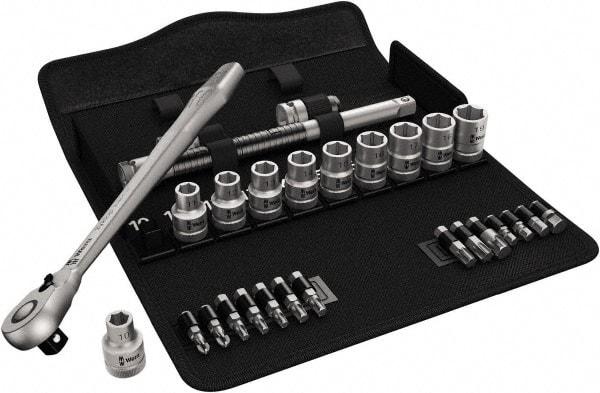 Wera - 1/2" Drive Standard Socket Set - 3/8 to 13/16" - Exact Tool & Supply