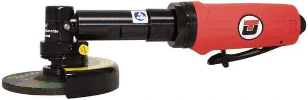 Universal Tool - 4" Wheel Diam, 14,000 RPM, Pneumatic Angle & Disc Grinder - 3/8-24 Spindle, 16 CFM, Rear Exhaust - Exact Tool & Supply