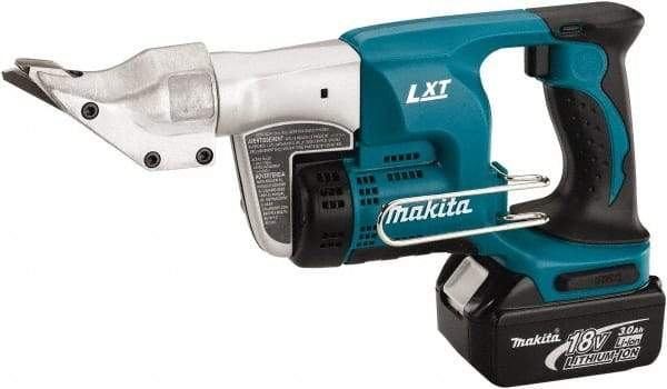 Makita - 2,800 SPM, Pistol Grip Handle, Handheld Cordless Shear - 18 Gauge Cutting Capacity - Exact Tool & Supply