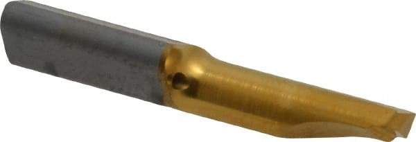 HORN - 15mm Cutting Depth, 4.5mm Diam, Internal Thread, Solid Carbide, Single Point Threading Tool - TiN Finish, 30mm OAL, 2.1mm Projection from Center, 1mm Max Pitch, 60° Profile Angle - Exact Tool & Supply