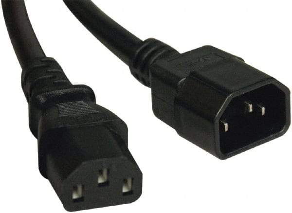 Tripp-Lite - 10', 14/3 Gauge/Conductors, Black Indoor Replacement Cord - 0 Receptacles, 15 Amps, 120 VAC, UL SJT, NEMA IEC-320 - Exact Tool & Supply