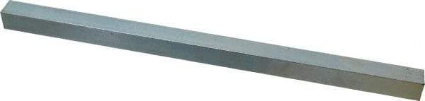 Made in USA - 12" Long x 5/8" High x 5/8" Wide, Zinc-Plated Undersized Key Stock - C1018 Steel - Exact Tool & Supply