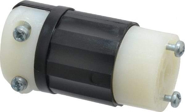 Leviton - 125 VAC, 15 Amp, ML-2R Configuration, Industrial Grade, Self Grounding Connector - 1 Phase, 2 Poles, 0.218 to 0.43 Inch Cord Diameter - Exact Tool & Supply