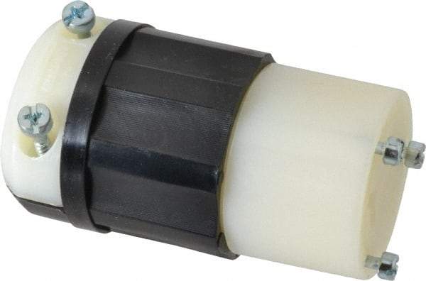 Leviton - 277 VAC, 20 Amp, L7-20R Configuration, Industrial Grade, Self Grounding Connector - 1 Phase, 2 Poles, 0.385 to 0.78 Inch Cord Diameter - Exact Tool & Supply