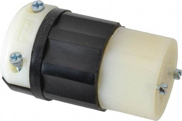 Leviton - 120/208 VAC, 20 Amp, L21-20R Configuration, Industrial Grade, Self Grounding Connector - 3 Phase, 4 Poles, 0.595 to 0.895 Inch Cord Diameter - Exact Tool & Supply