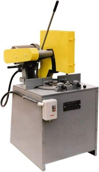 Kalamazoo - 16 or 18" Blade Diam, 1" Arbor Hole, Miter Chop & Cutoff Saw - 4,400 RPM, 10 hp, 220/440 Volts, 3 Phase - Exact Tool & Supply