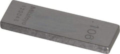 Mitutoyo - 0.106" Rectangular Steel Gage Block - Accuracy Grade AS-1, Includes Certificate of Inspection - Exact Tool & Supply