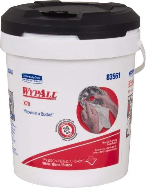 WypAll - Reusable Shop Towel/Industrial Wipes - Pop-Up, 13" x 10" Sheet Size, White - Exact Tool & Supply