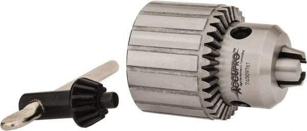 Accupro - 5/8-16, 13/64 to 3/4" Capacity, Threaded Mount Drill Chuck - Keyed, 65mm Sleeve Diam, 85mm Open Length - Exact Tool & Supply