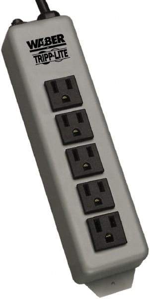 Tripp-Lite - 5 Outlets, 120 VAC15 Amps, 15' Cord, Power Outlet Strip - Keyhole, Tab Mount, 5-15 NEMA Configuration, 8-3/4" Strip - Exact Tool & Supply