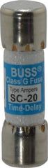 Cooper Bussmann - 170 VDC, 600 VAC, 20 Amp, Time Delay Size Rejecting/NonRejecting Fuse - Fuse Holder Mount, 1-13/32" OAL, 10 at DC, 100 at AC (RMS) kA Rating, 13/32" Diam - Exact Tool & Supply