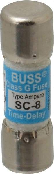 Cooper Bussmann - 170 VDC, 600 VAC, 8 Amp, Time Delay Size Rejecting/NonRejecting Fuse - Fuse Holder Mount, 1-5/16" OAL, 10 at DC, 100 at AC (RMS) kA Rating, 13/32" Diam - Exact Tool & Supply