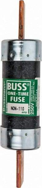 Cooper Bussmann - 125 VDC, 250 VAC, 110 Amp, Fast-Acting General Purpose Fuse - Bolt-on Mount, 7-1/8" OAL, 10 (RMS Symmetrical) kA Rating, 1-9/16" Diam - Exact Tool & Supply