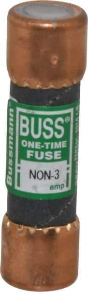 Cooper Bussmann - 125 VDC, 250 VAC, 3 Amp, Fast-Acting General Purpose Fuse - Fuse Holder Mount, 50.8mm OAL, 50 at AC/DC kA Rating, 9/16" Diam - Exact Tool & Supply