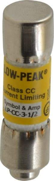 Cooper Bussmann - 150 VDC, 600 VAC, 3.5 Amp, Time Delay General Purpose Fuse - Fuse Holder Mount, 1-1/2" OAL, 20 at DC, 200 at AC (RMS) kA Rating, 13/32" Diam - Exact Tool & Supply