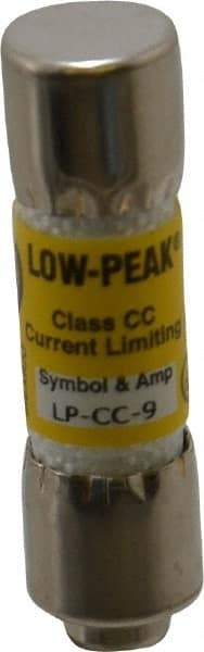 Cooper Bussmann - 150 VDC, 600 VAC, 9 Amp, Time Delay General Purpose Fuse - Fuse Holder Mount, 1-1/2" OAL, 20 at DC, 200 at AC (RMS) kA Rating, 13/32" Diam - Exact Tool & Supply