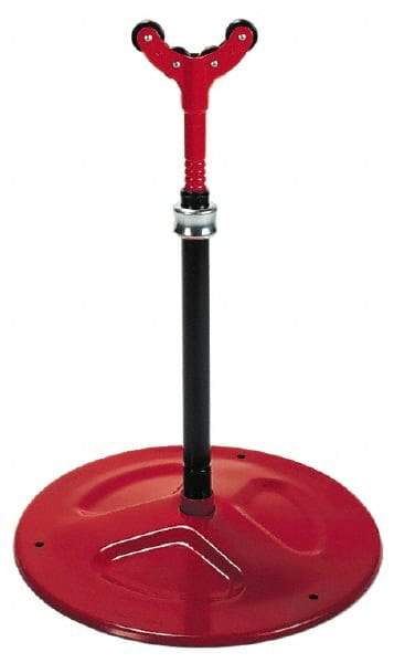 Ridgid - 1/4" to 6" Pipe Capacity, Adjustable Pipe Stand with Plain Support Head - 23" to 33" High, 2,500 Lb Capacity - Exact Tool & Supply