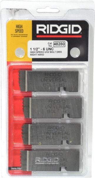 Ridgid - 1-1/2 - 6 UNC Thread, 6° Hook Angle, Right Hand High Speed Steel Chaser - Ridgid 504A, 711, 811A, 815A, 816, 817, 911 Compatibility - Exact Tool & Supply