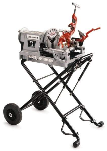 Ridgid - 1/8 to 2 Inch Pipe, 38 RPM Spindle Speed, 1/2 hp, Pipe Threading Machine - Heavy Duty Rotary Forward, Off, Reverse with Integral Foot Switch Motor Control, Model 344 Reamer, 115 Volts - Exact Tool & Supply