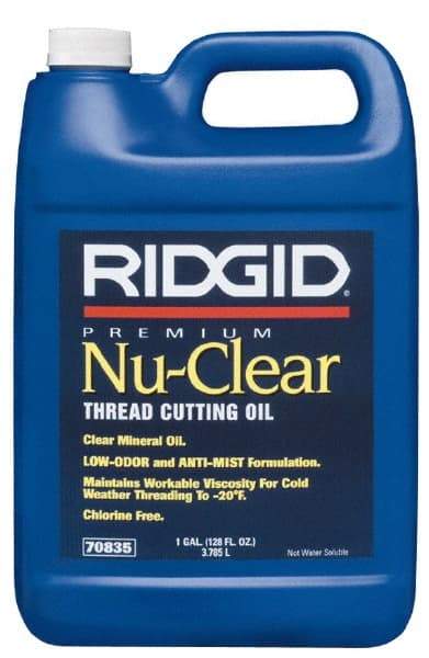 Ridgid - Nu Clear Cutting Oil - 1 Gallon Jug - Exact Tool & Supply