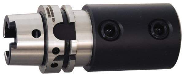 Kennametal - HSK63A Taper, 1-1/2" Inside Hole Diam, 5-1/2" Projection, Straight Shank with Flat Adapter - Through Coolant - Exact Tool & Supply