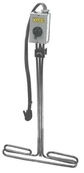 Made in USA - 240 Volt, 1 Phase, 6,000 Watt, T Type Sink Sanitizer Heater - 26" Leg Length - Exact Tool & Supply