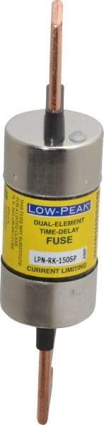 Cooper Bussmann - 250 VAC/VDC, 150 Amp, Time Delay General Purpose Fuse - Bolt-on Mount, 7-1/8" OAL, 100 at DC, 300 at AC (RMS) kA Rating, 1-9/16" Diam - Exact Tool & Supply