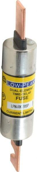 Cooper Bussmann - 250 VAC/VDC, 70 Amp, Time Delay General Purpose Fuse - Bolt-on Mount, 5-7/8" OAL, 100 at DC, 300 at AC (RMS) kA Rating, 1-1/16" Diam - Exact Tool & Supply