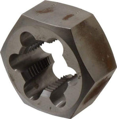 Made in USA - 1-1/16 - 12 UNS Thread, 2" Hex, Right Hand Thread, Hex Rethreading Die - Carbon Steel, 1" Thick - Exact Tool & Supply