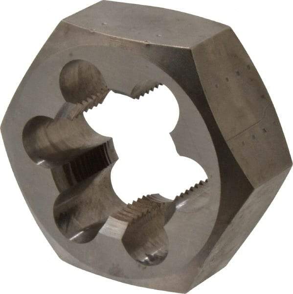 Made in USA - 1-5/16 - 12 UNS Thread, 2-3/8" Hex, Right Hand Thread, Hex Rethreading Die - Carbon Steel, 1" Thick - Exact Tool & Supply