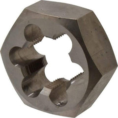 Made in USA - 1-5/16 - 12 UNS Thread, 2-3/8" Hex, Right Hand Thread, Hex Rethreading Die - Carbon Steel, 1" Thick - Exact Tool & Supply