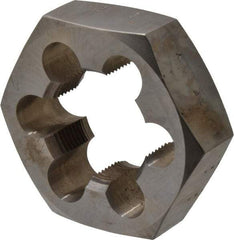 Made in USA - 1-3/4 - 12 UNS Thread, 3-1/8" Hex, Right Hand Thread, Hex Rethreading Die - Carbon Steel, 1" Thick - Exact Tool & Supply