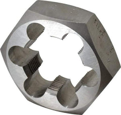 Made in USA - 1-7/8 - 12 UNS Thread, 3-1/8" Hex, Right Hand Thread, Hex Rethreading Die - Carbon Steel, 1" Thick - Exact Tool & Supply