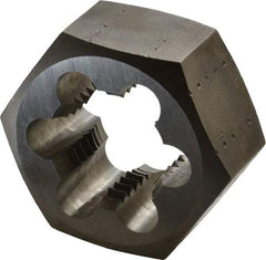 Made in USA - 1-1/8 - 8 UNS Thread, 2" Hex, Right Hand Thread, Hex Rethreading Die - Carbon Steel, 1" Thick - Exact Tool & Supply
