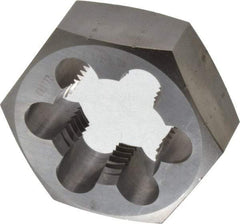 Made in USA - 1-1/2 - 8 UNS Thread, 2-9/16" Hex, Right Hand Thread, Hex Rethreading Die - Carbon Steel, 1" Thick - Exact Tool & Supply