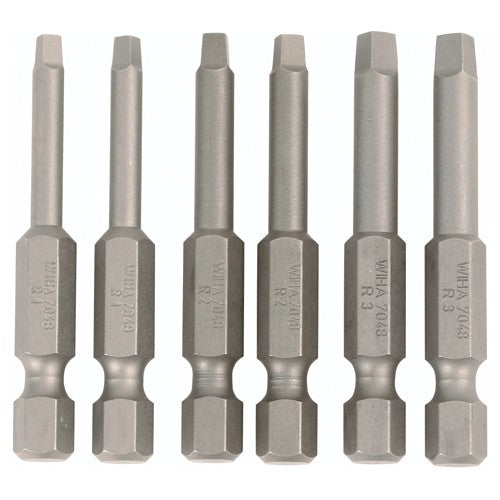 Square Power Bit #1, 2 & 3 × 50mm (6 Bit Pack) - Exact Tool & Supply
