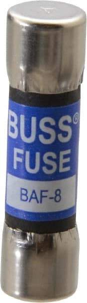 Cooper Bussmann - 250 VAC, 8 Amp, Fast-Acting General Purpose Fuse - Fuse Holder Mount, 1-1/2" OAL, 10 at 125 V kA Rating, 13/32" Diam - Exact Tool & Supply