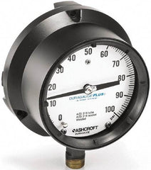 Ashcroft - 4-1/2" Dial, 1/2 Thread, 0-1,500 Scale Range, Pressure Gauge - Lower Connection, Rear Flange Connection Mount, Accurate to 0.5% of Scale - Exact Tool & Supply