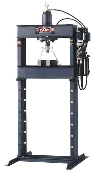 Dake - 25 Ton Hydraulic Shop Press - 10 Inch Stroke, 1 HP, Single Phase - Exact Tool & Supply