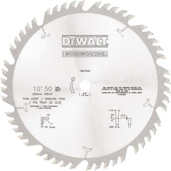 DeWALT - 10" Diam, 5/8" Arbor Hole Diam, 50 Tooth Wet & Dry Cut Saw Blade - Tungsten Carbide-Tipped, Standard Round Arbor - Exact Tool & Supply