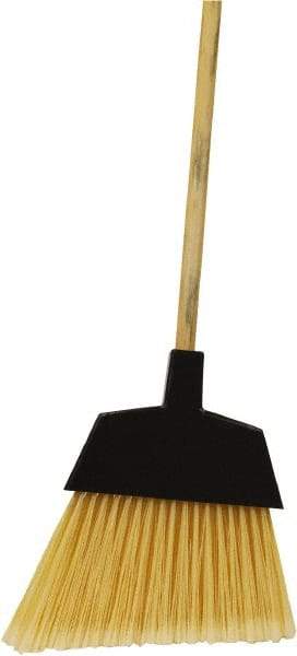 O-Cedar - 12" Wide, Beige PET Bristles, 48" Metal Handle, Angled Broom - Flagged - Exact Tool & Supply