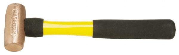 American Hammer - 2 Lb Head Nonsparking Mallet - 12" OAL, 11" Long Fiberglass Handle - Exact Tool & Supply