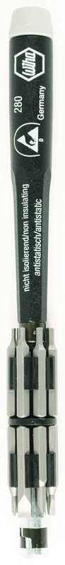 16 Piece - System 4 ESD Safe Micro Bit Set Slotted; Phillips and Hex Inch Bits - #75094 - Includes: ESD Safe Handle; Extension and Bit Holder - Exact Tool & Supply