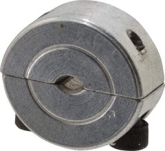 Climax Metal Products - 1/8" Bore, Aluminum, Two Piece Two Piece Split Shaft Collar - 11/16" Outside Diam, 5/16" Wide - Exact Tool & Supply