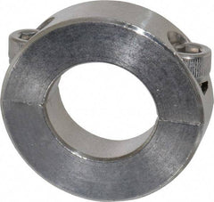 Climax Metal Products - 15/16" Bore, Stainless Steel, Two Piece Two Piece Split Shaft Collar - 1-3/4" Outside Diam, 1/2" Wide - Exact Tool & Supply